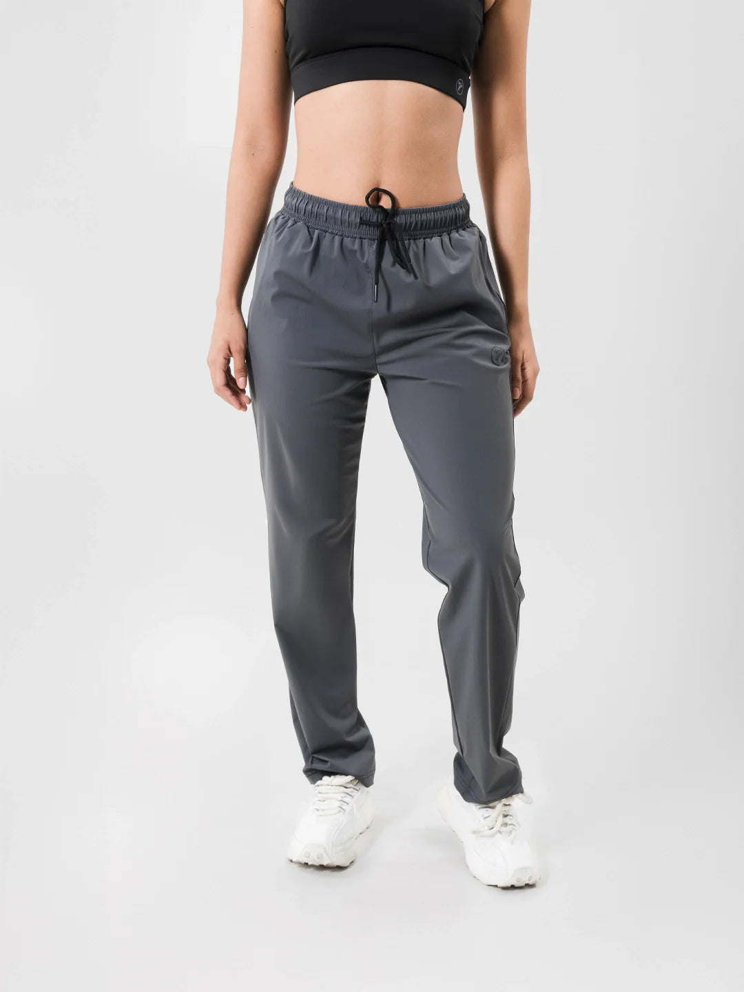 Sudadera deportiva gris oscuro mujer frente - TENFIT