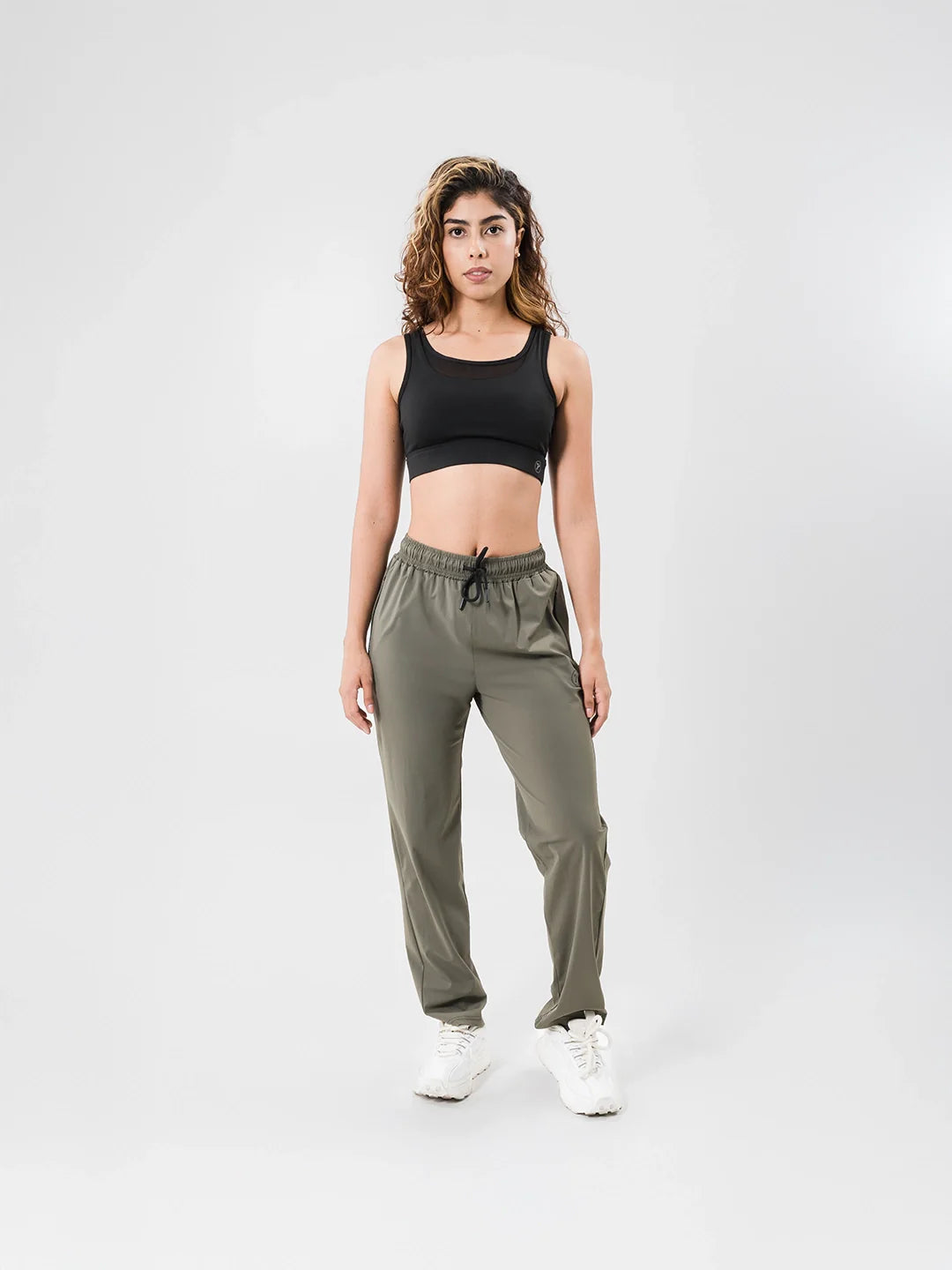 Sudadera Core verde militar mujer gym entrenamiento - TENFIT