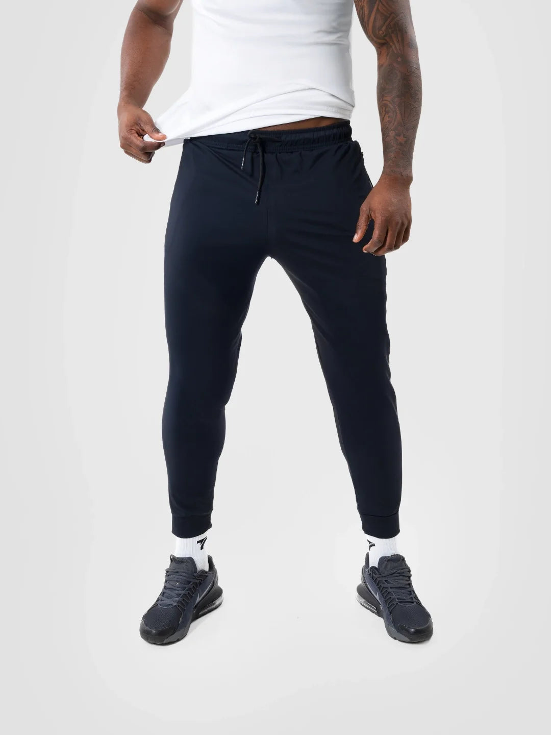 Sudadera Racer Azul Turquí Hombre Vista Frontal — TENFIT Colombia