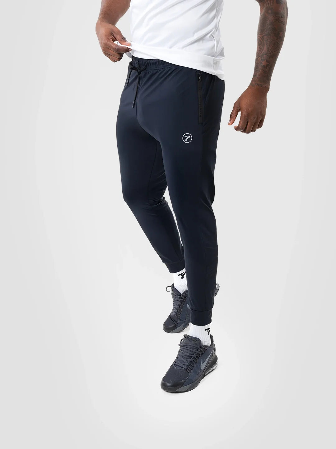 Buzo Deportivo Azul Turquí Hombre Vista Lateral — TENFIT