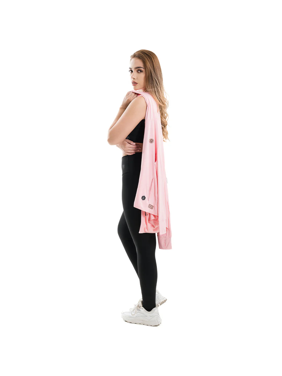 Chaqueta deportiva rosado mujer gym entrenamiento TENFIT Colombia
