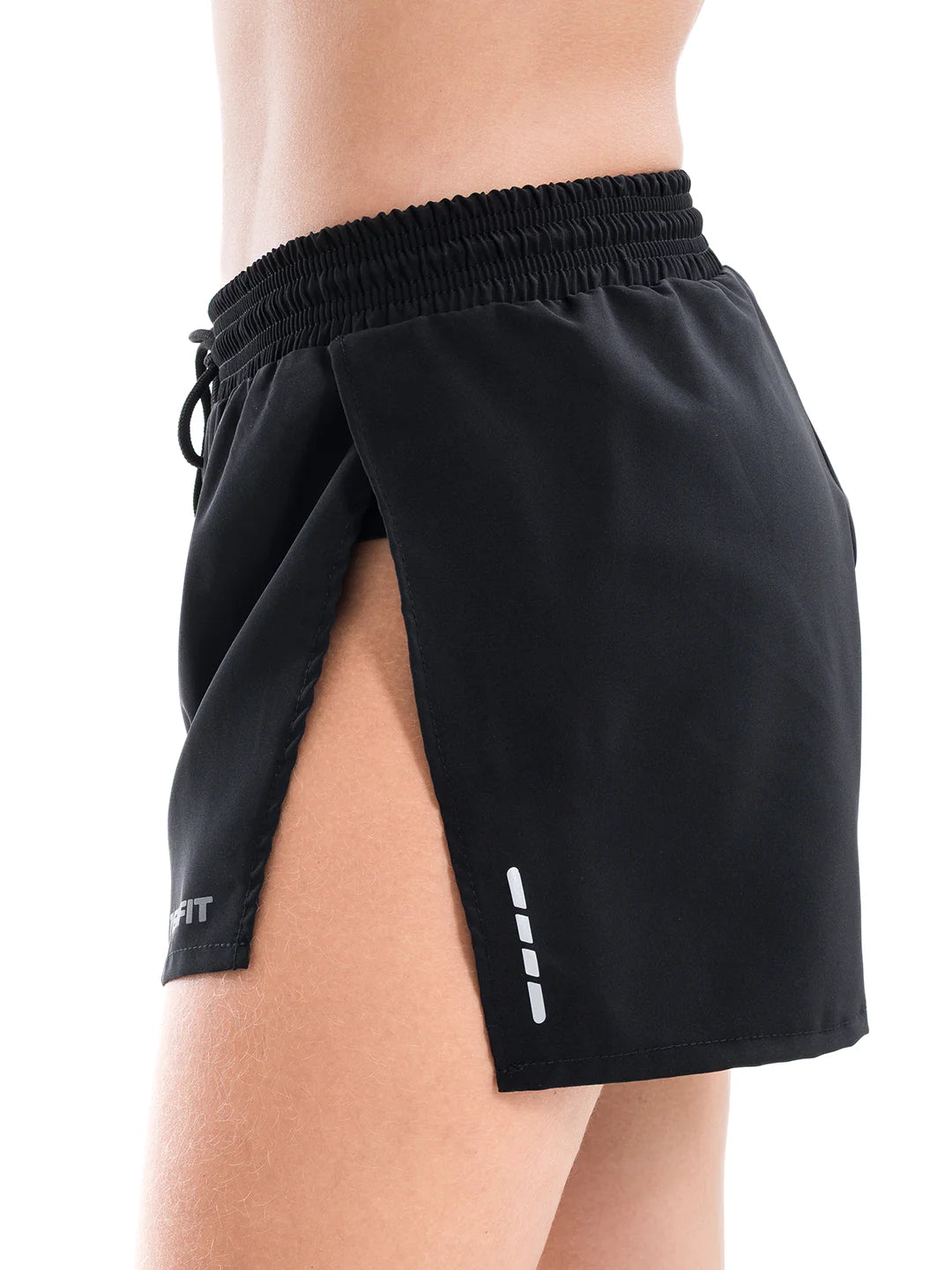 Pantaloneta deportiva negra mujer TENFIT - vista lateral