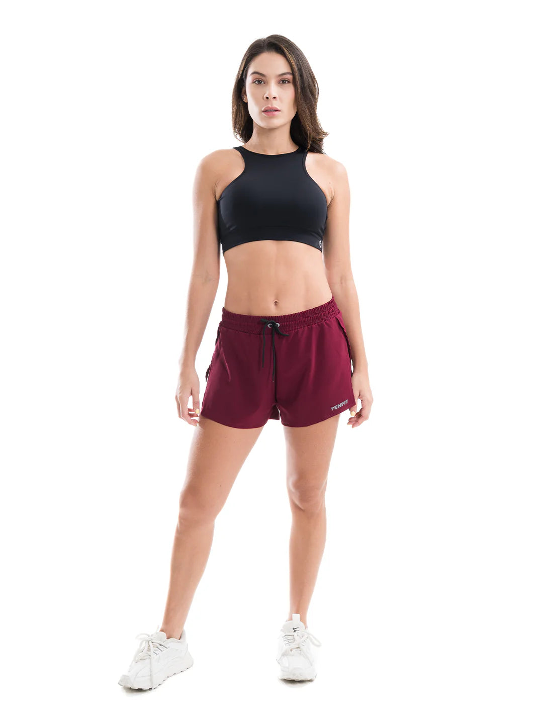 Short deportivo vino tinto mujer - TENFIT Colombia