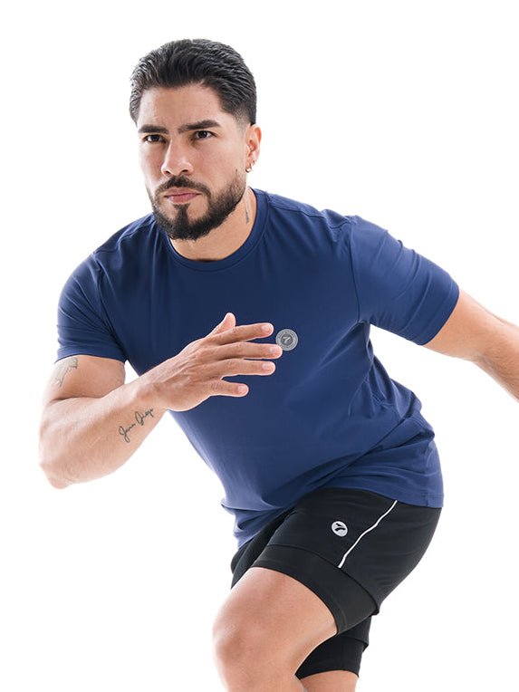 Camiseta Deportiva Hombre Nylon Rush - Azul Turquí