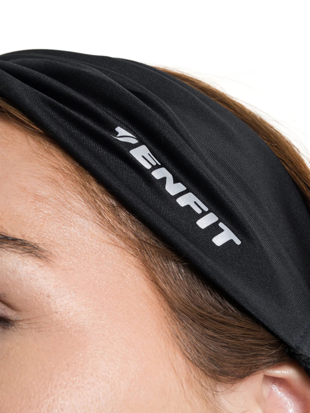 Banda deportiva negra mujer Flexband TENFIT con resorte antideslizante