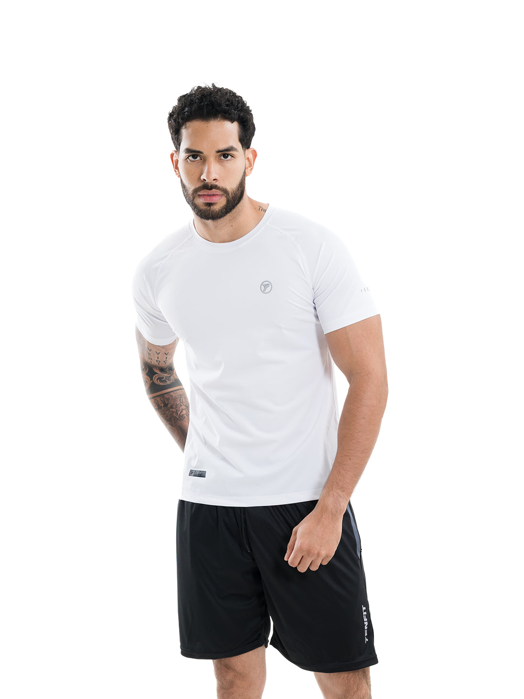 Camiseta deportiva blanca hombre TENFIT Drycore - vista frontal
