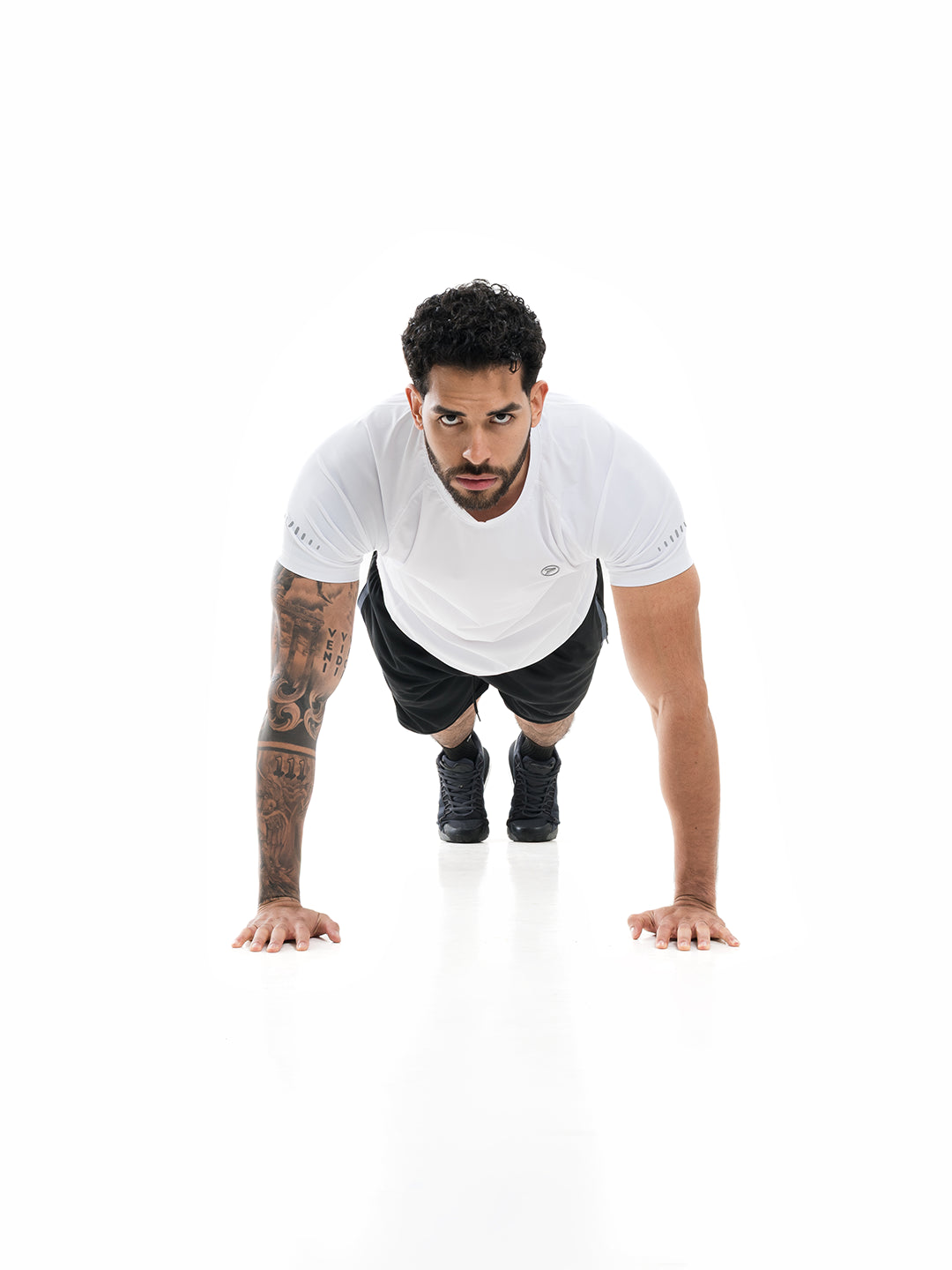 Camiseta deportiva blanca hombre TENFIT - ajuste semiajustado running