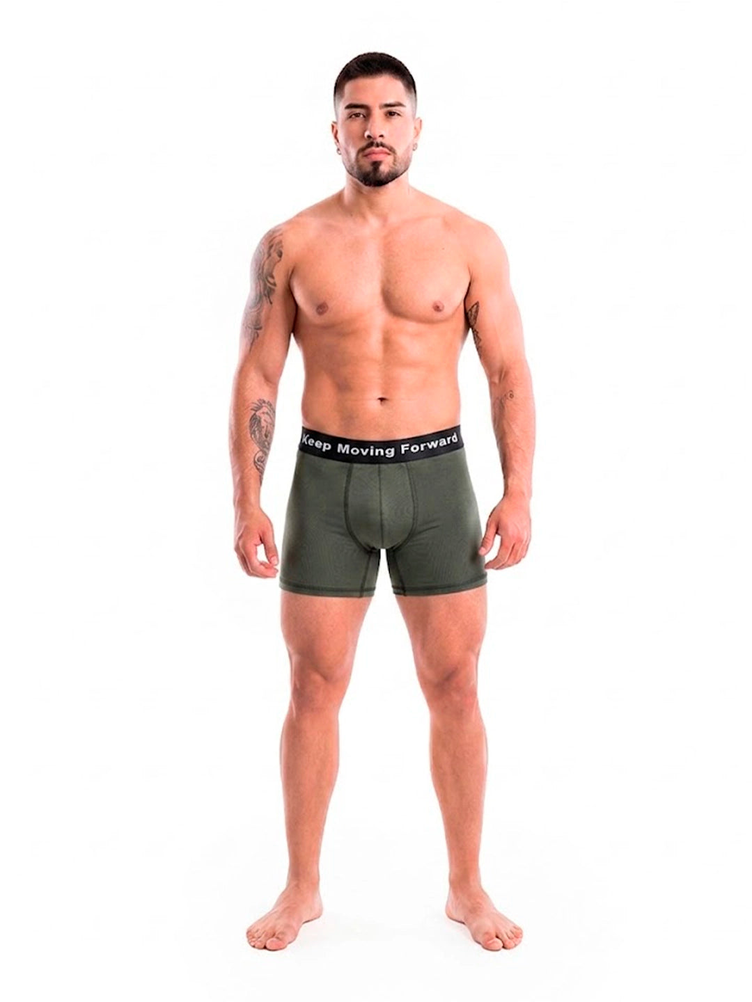 Boxer deportivo verde militar hombre Daily TENFIT vista frontal