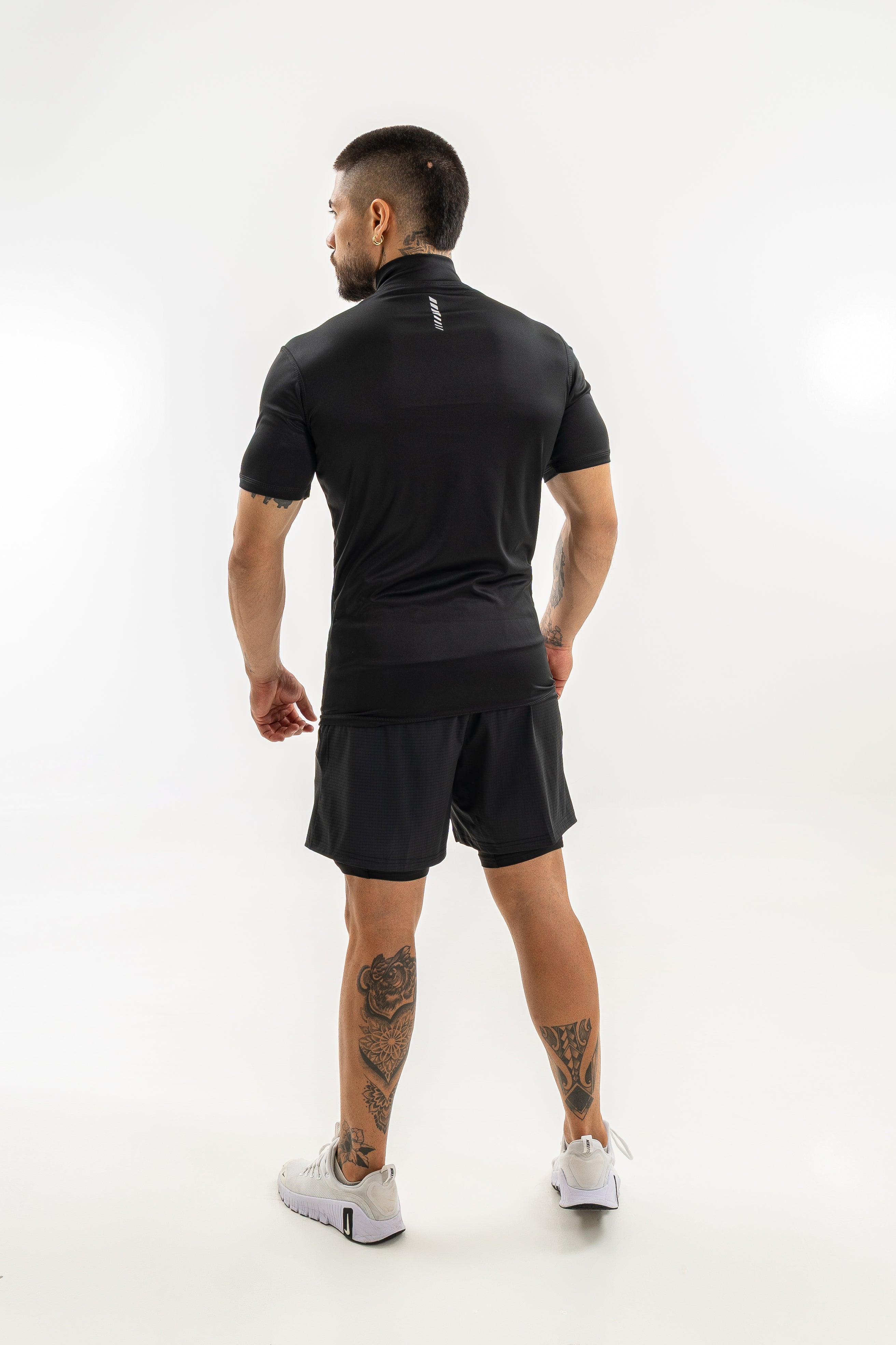 Pantaloneta Deportiva Hombre con Licra Interna Runback- Negro