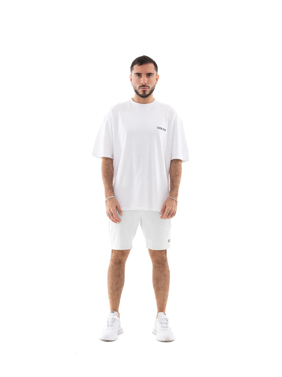 Pantaloneta urbana blanca hombre TENFIT detalle frente