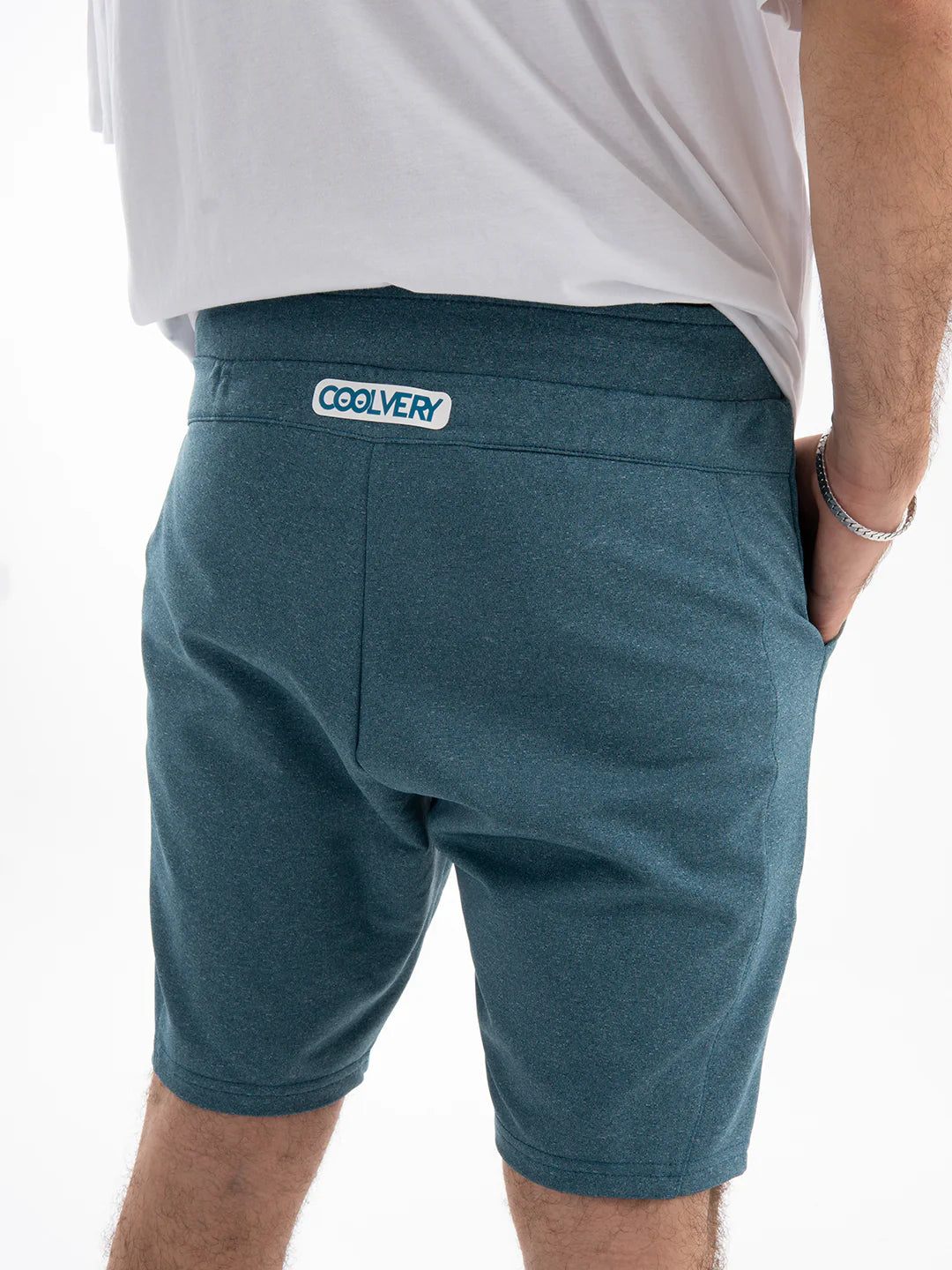 Pantaloneta urbana verde jaspe hombre TENFIT frente cerca