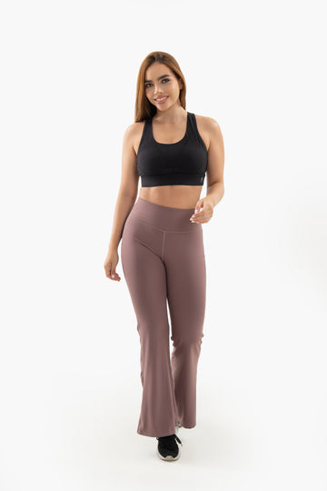 Leggins deportivos de Mujer Bota Ancha Control - Mora en leche