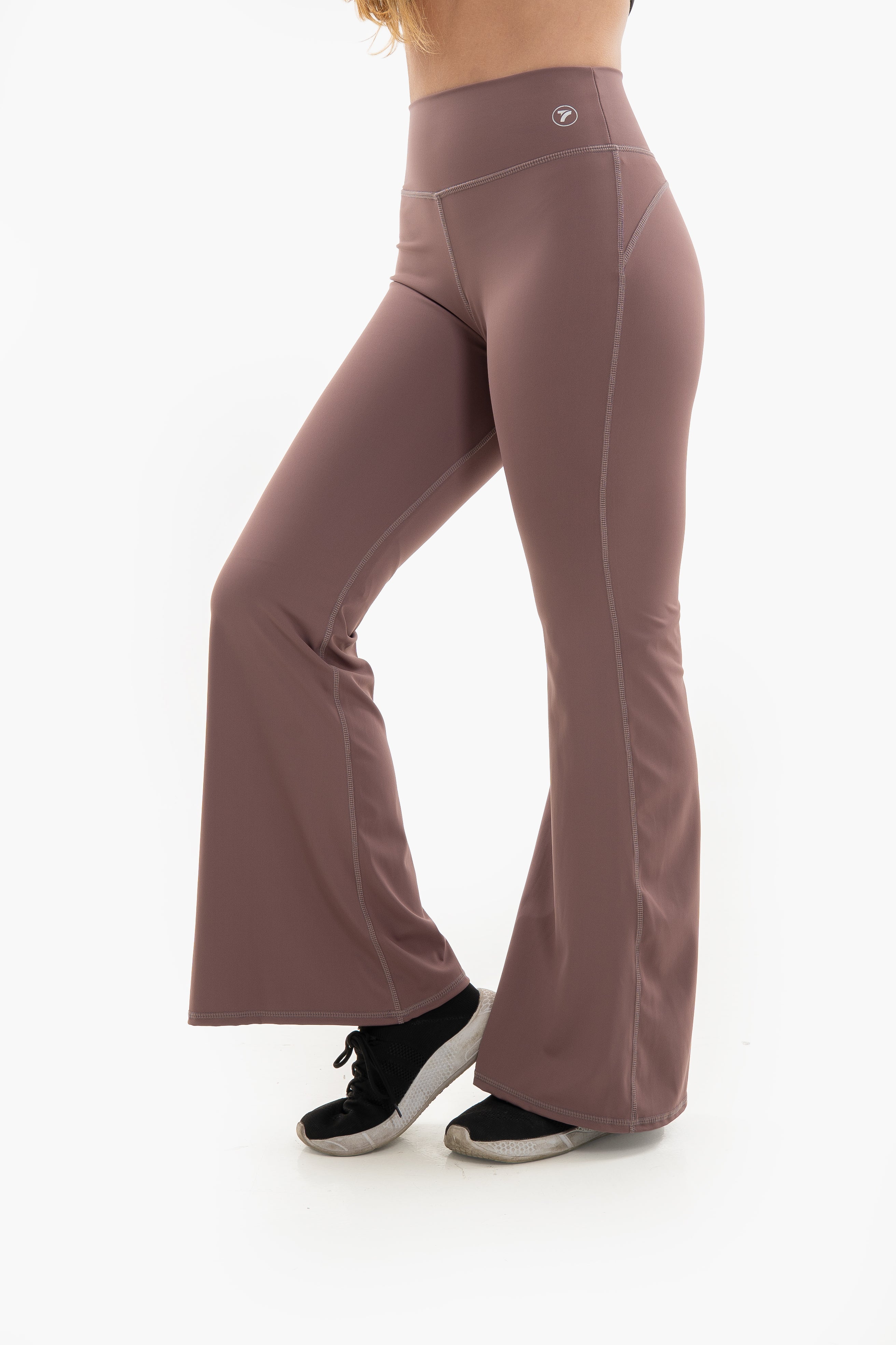 Leggins deportivos de Mujer Bota Ancha Control - Mora en leche