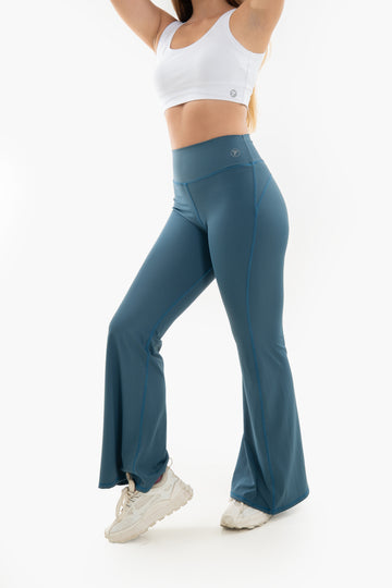 Leggins Deportivos de Mujer Bota Ancha Control- Azul petroleo