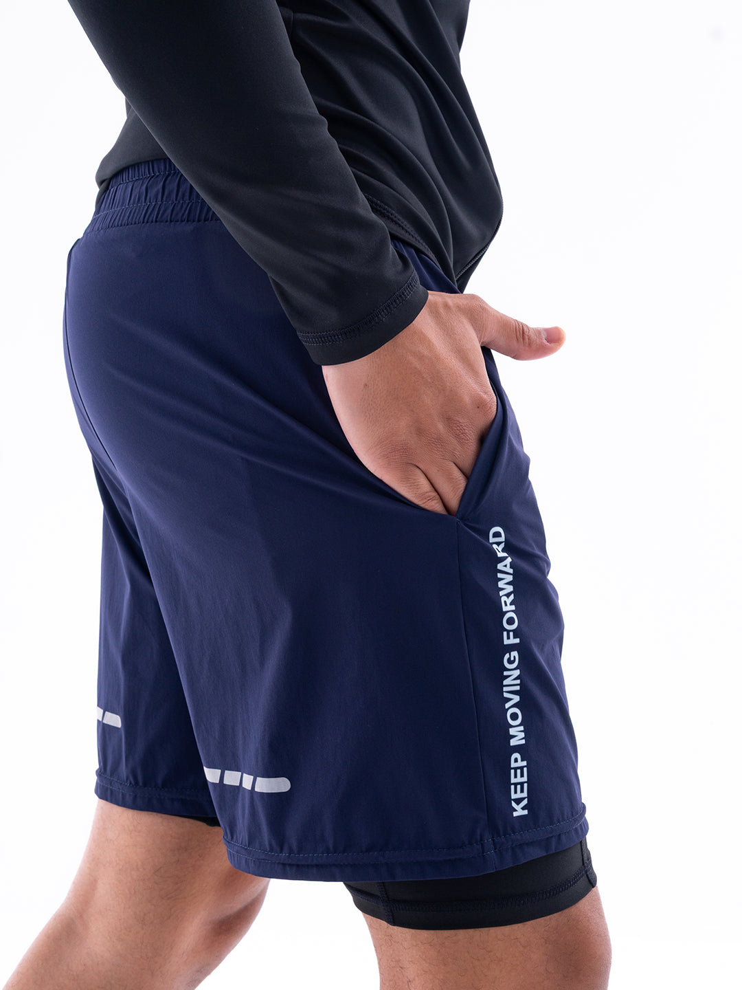 Detalle tejido pantaloneta azul turquí gym TENFIT