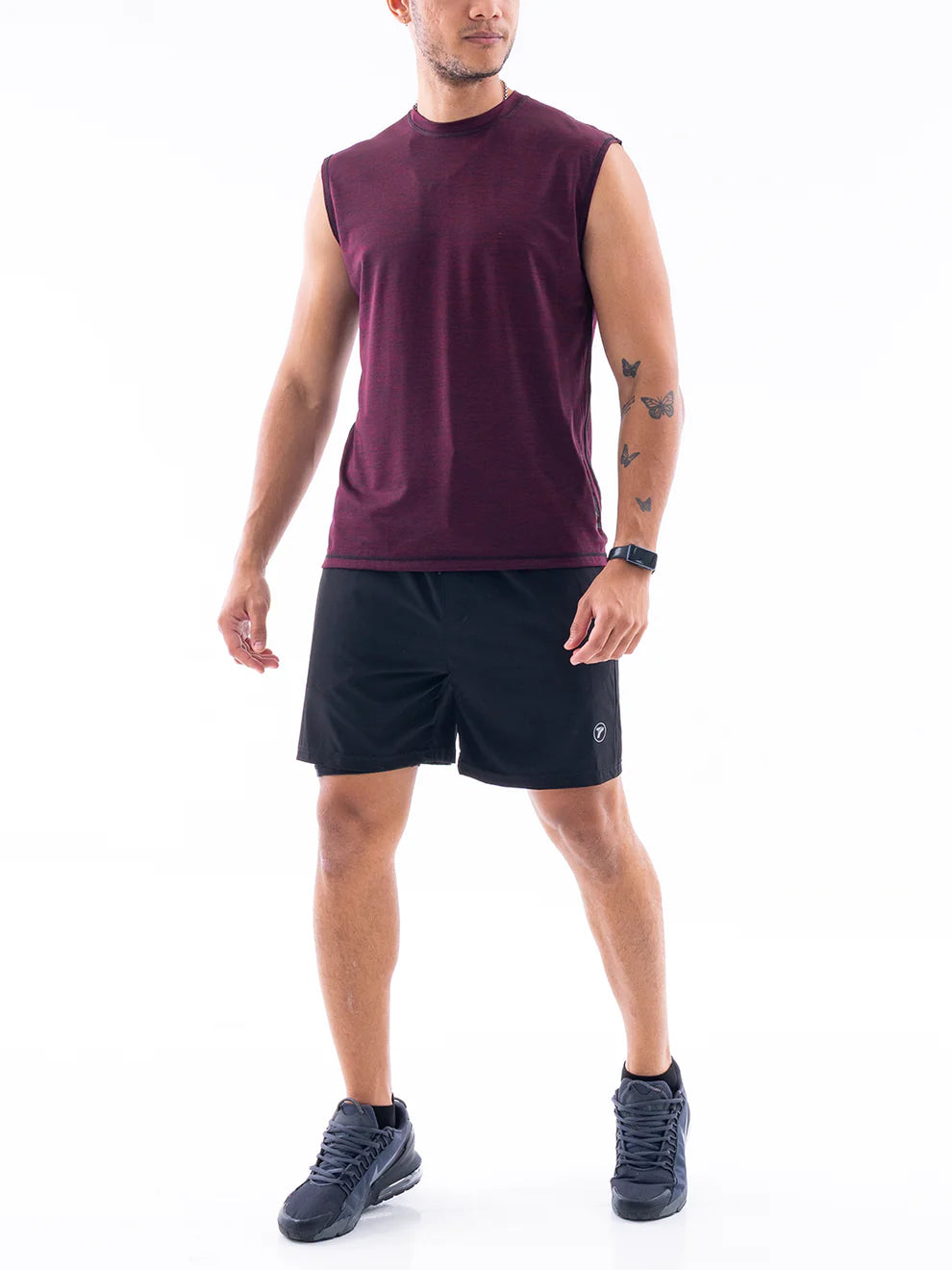 Pantaloneta Deportiva Hombre con Licra Interna NitroFit Plus Size - Negro