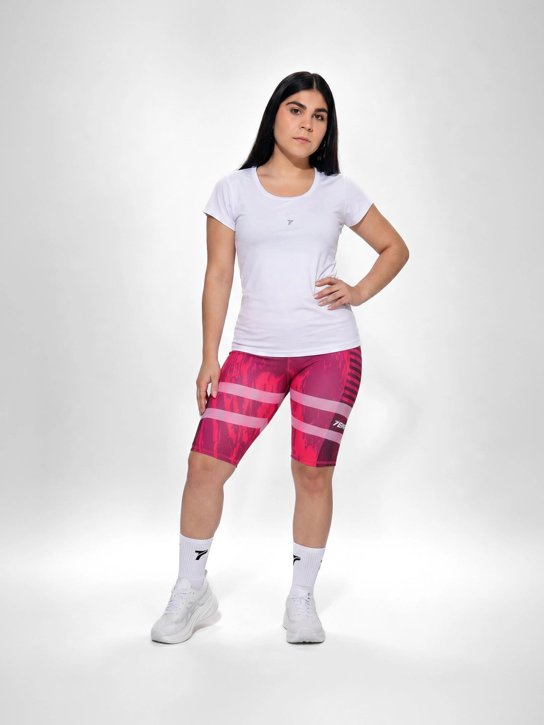 Combo deportivo plus size amarillo neon y negro - blusa manga corta sublimada TENFIT