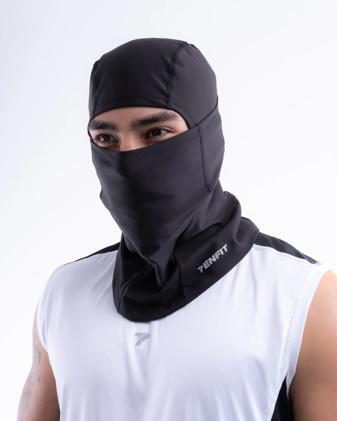 Pasamontañas deportivo negro TENFIT — accesorio transpirable unisex para running